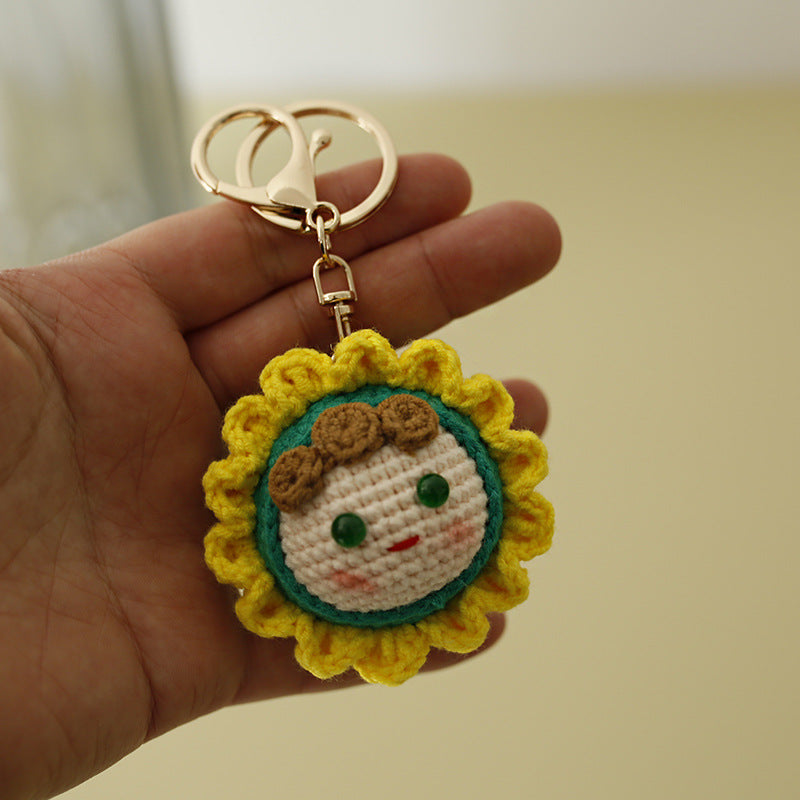 Wholesale Wool Crocheted Cartoon Meatball Keychain